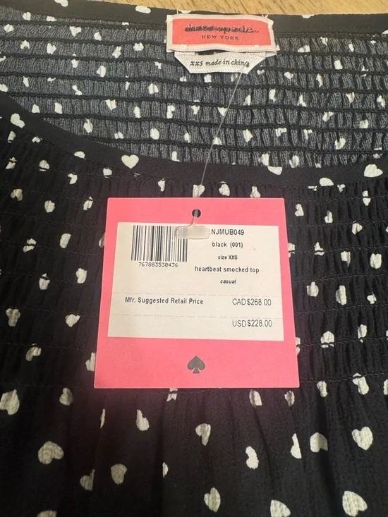 Kate spade Black Heart-Print Long Sleeve Blouse - Women - Picture 3 of 4